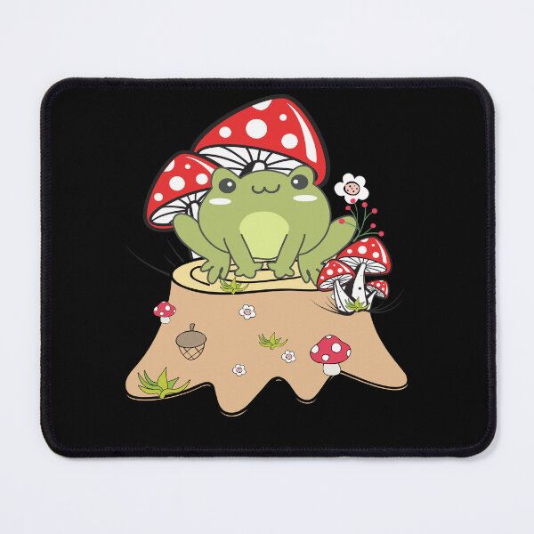 Item preview, Cottagecore Aesthetic Frog with Mushroom, Floral Nature, Garden Lover, Vintage Botanical designed and sold by behindthefacts.