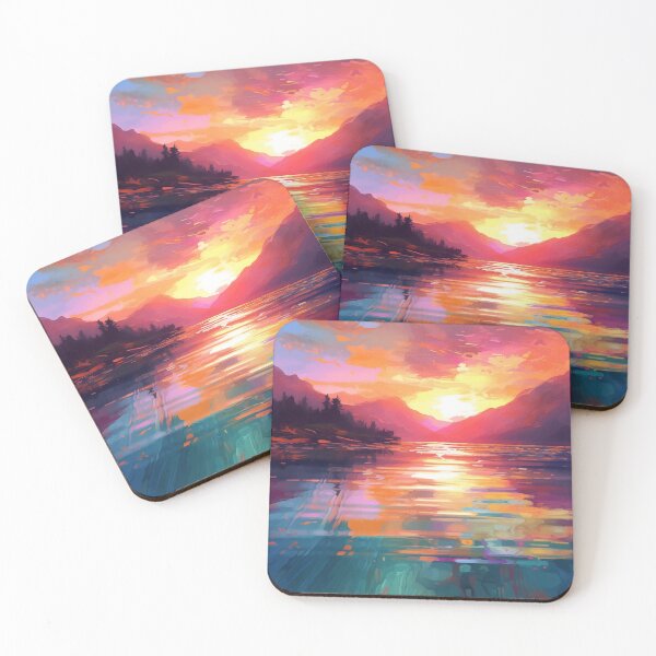 Item preview, Mountain Sunset Serene Lake designed and sold by PrintPulseInk.