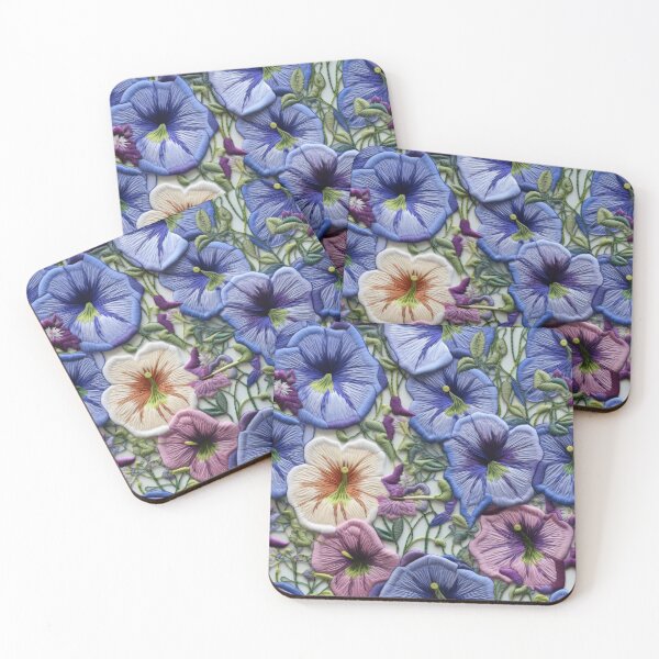 Item preview, Flores bordadas de gloria de la mañana designed and sold by SimoneBalman.