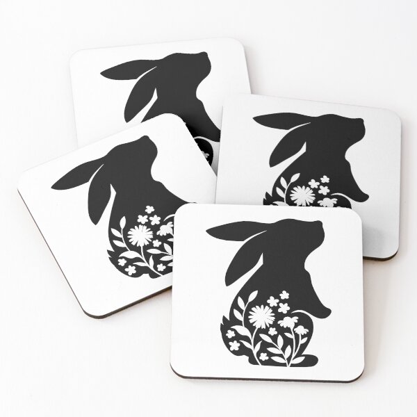 Item preview, Springtime Floral Bunny Silhouette - Elegant Rabbit Decoration for Festive Occasions designed and sold by ColorsOfCulture.