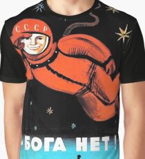 "Ich sehe keinen Gott hier oben! Бога Нет!" Grafik T-Shirt