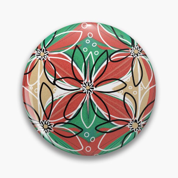 Item preview, Big Red Flowers On Green And Beige designed and sold by Flowersonstuff.