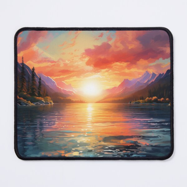 Item preview, Sunrise Glow Lake Alongside Forest designed and sold by PrintPulseInk.