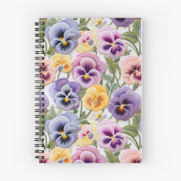 Item preview, Embroidered Pansy Flowers designed and sold by SimoneBalman.