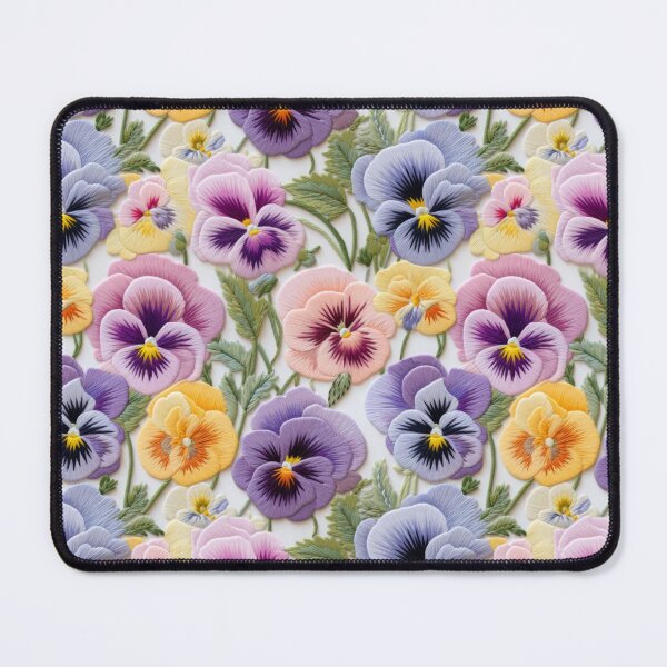 Item preview, Embroidered Pansy Flowers designed and sold by SimoneBalman.