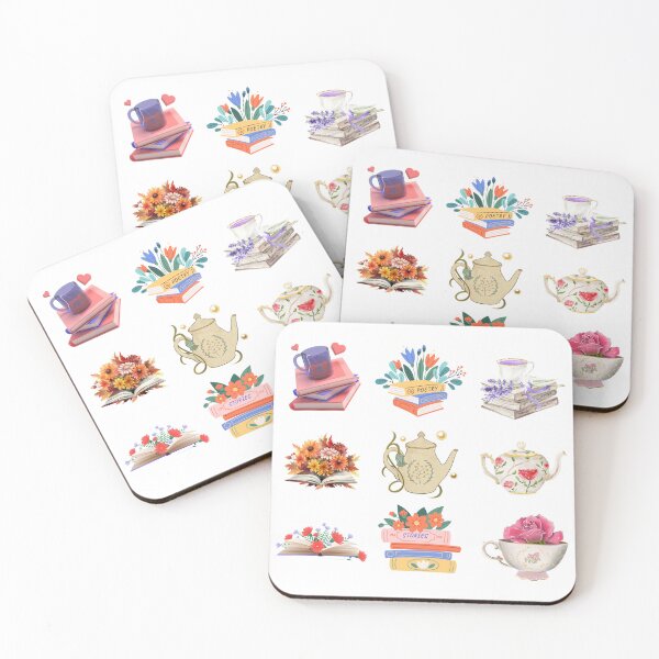 Item preview, Flowery Books and Tea designed and sold by DashBliss.