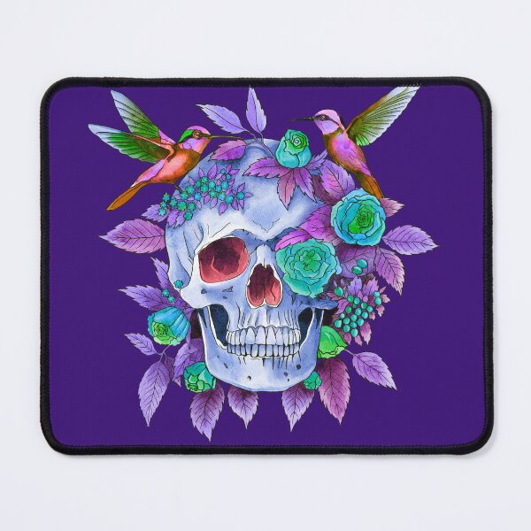 Item preview, skull with birds colorful designed and sold by AngeMNunez.