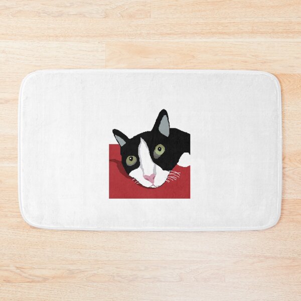 Item preview, Minmincat : tuxedo cat lying on the bed designed and sold by pepechanpixel.
