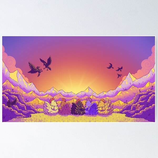 Item preview, Stardew Valley Chickens - Sunset Version designed and sold by Bratzoid.