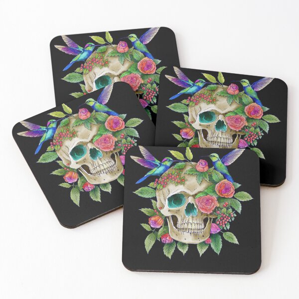 Item preview, skull with birds colorful designed and sold by AngeMNunez.