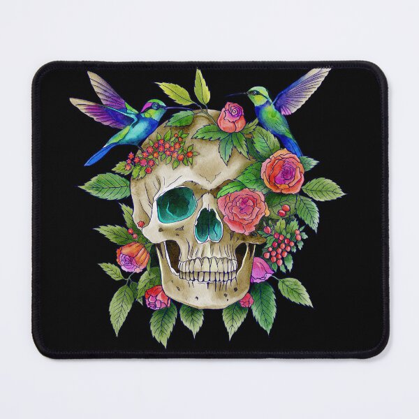 Item preview, skull with birds colorful designed and sold by AngeMNunez.
