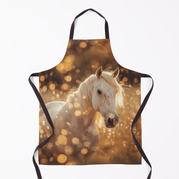 Item preview, Majestic White Horse in Golden Twilight - sparkle - gold - shiny designed and sold by PICbyFemke.