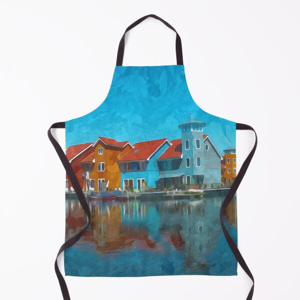 Item preview, Colorful waterfront houses in watercolor designed and sold by Intermundium.