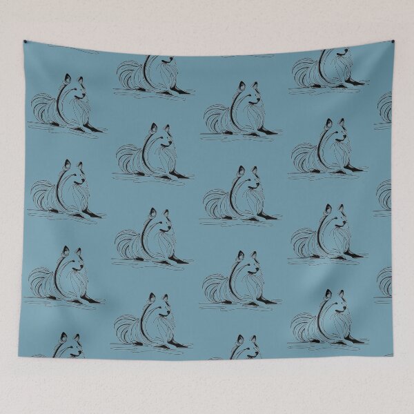 Item preview, Blue Dog spitz minimalist style  designed and sold by Camisco.