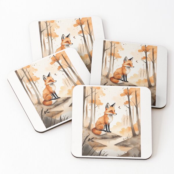 Item preview, Little Fox. Forest in sepia tones. designed and sold by NewtBoo.