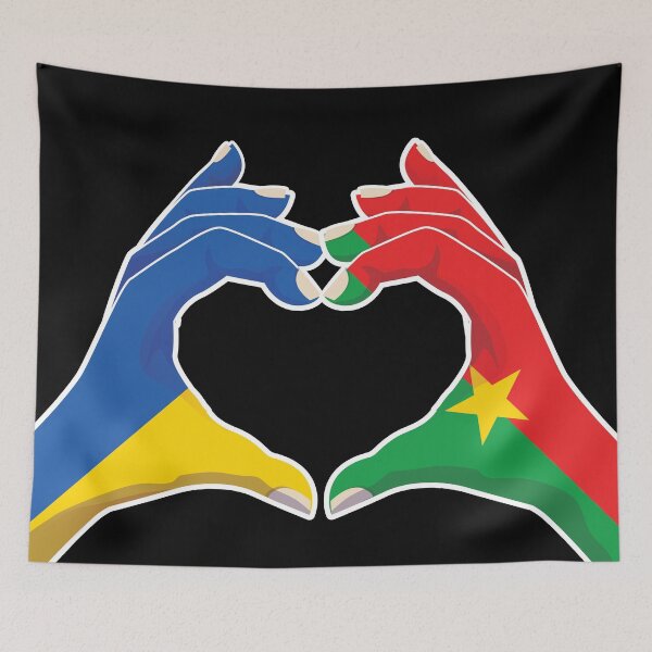Item preview, Burkinabe Burkina Faso Ukraine Ukrainian Love Heart Peace designed and sold by FlagX.