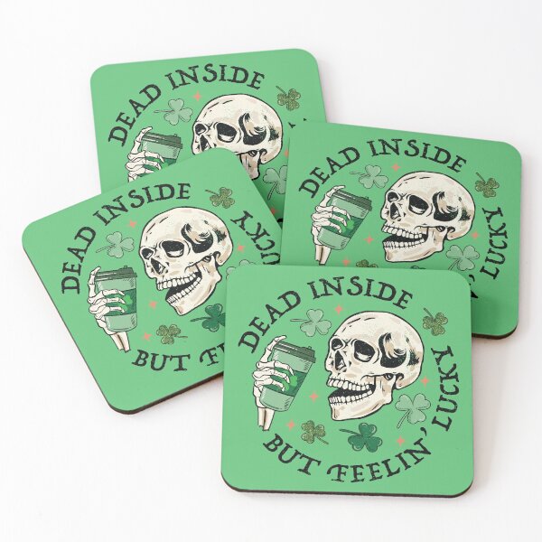 Item preview, Dead Inside But Feelin Lucky Funny Skeleton Groovy St Patricks Day designed and sold by Artisticlions-A.