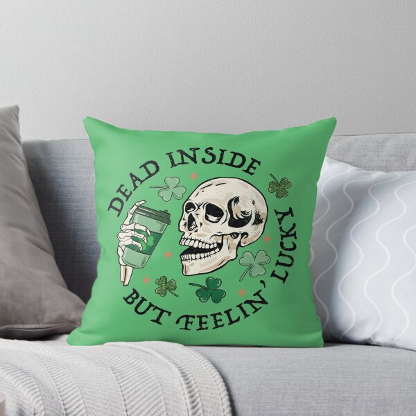 Item preview, Dead Inside But Feelin Lucky Funny Skeleton Groovy St Patricks Day designed and sold by Artisticlions-A.