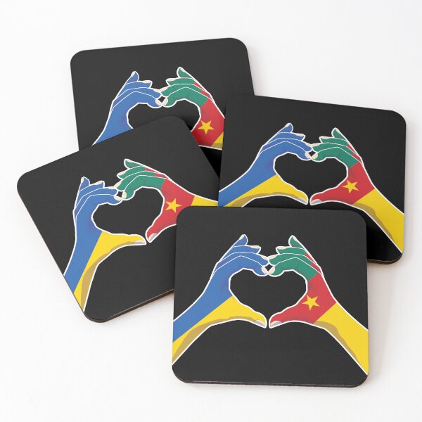 Item preview, Cameroon Cameroonian Ukraine Ukrainian Love Heart Peace designed and sold by FlagX.