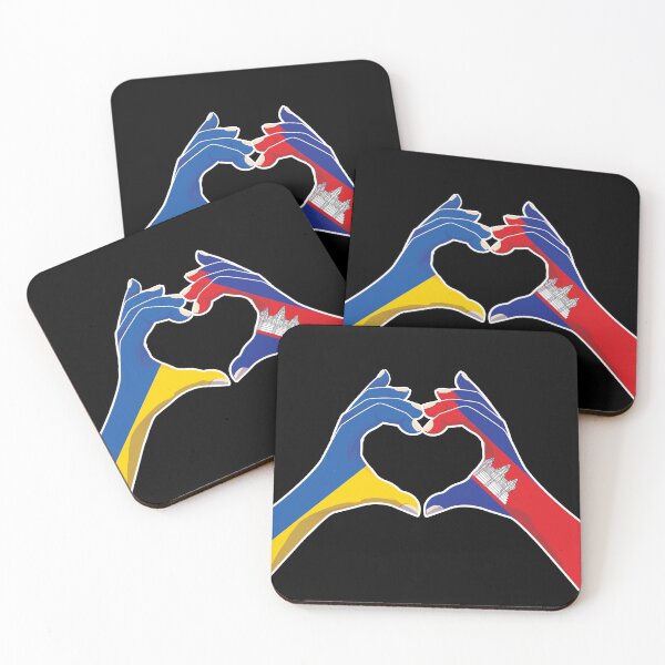 Item preview, Cambodian Cambodia Ukraine Ukrainian Love Heart Peace designed and sold by FlagX.