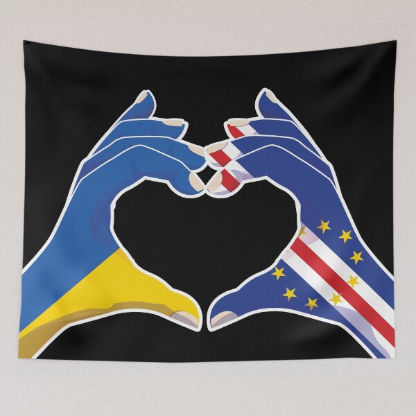 Item preview, Cape Verde Ukraine Ukrainian Love Heart Peace designed and sold by FlagX.