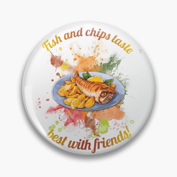 Item preview, Fish and chips lying on a plate with lemon designed and sold by HarridanCreates.