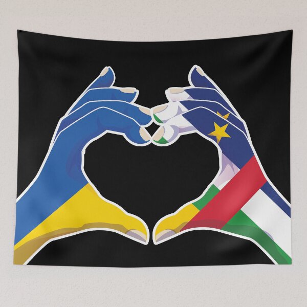 Item preview, Central African Republic Central African Ukraine Ukrainian Love Heart Peace designed and sold by FlagX.