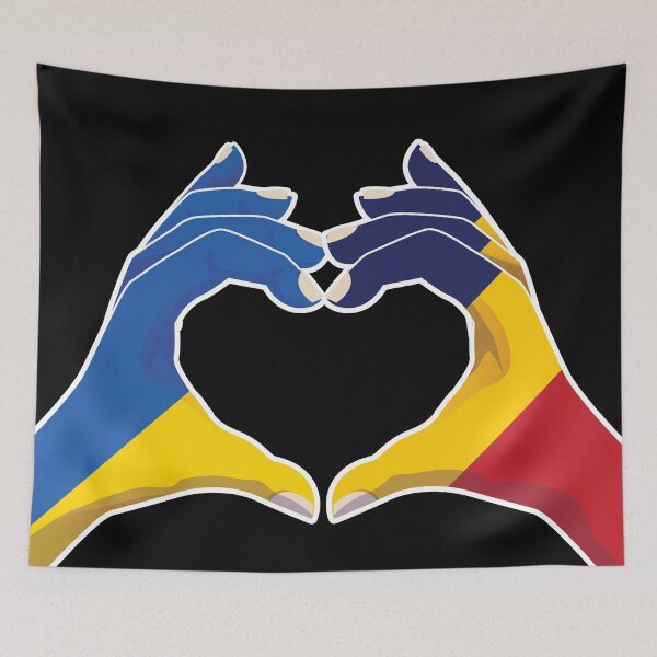 Item preview, Chad Chadian Ukraine Ukrainian Love Heart Peace designed and sold by FlagX.