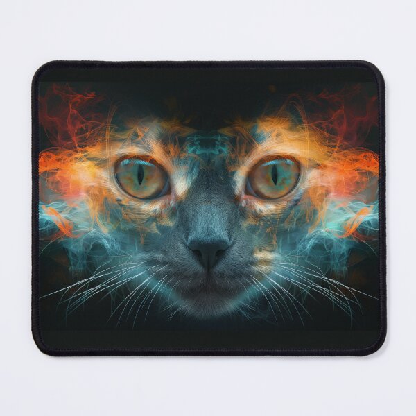 Item preview, Feline Teal and Ember designed and sold by Catloaf Art.