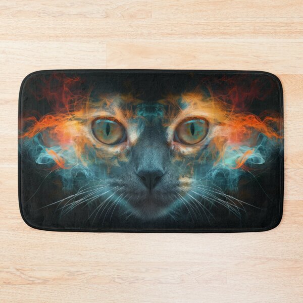 Item preview, Feline Teal and Ember designed and sold by Catloaf Art.