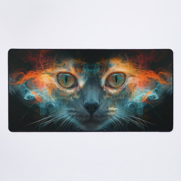 Item preview, Feline Teal and Ember designed and sold by Catloaf Art.