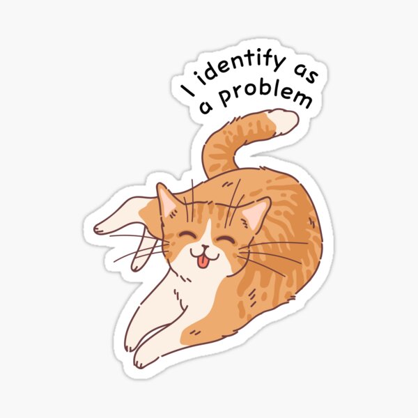 Vista previa del artículo con la obra «me identifico como un problema», diseñado y vendido por PeachyLitchi.