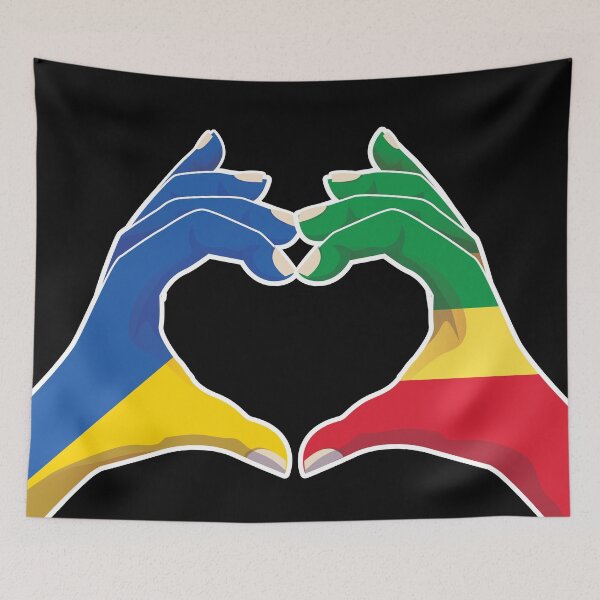 Item preview, Congo Congolese Ukraine Ukrainian Love Heart Peace designed and sold by FlagX.