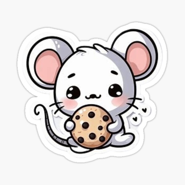 cartoon mouse eating cookie