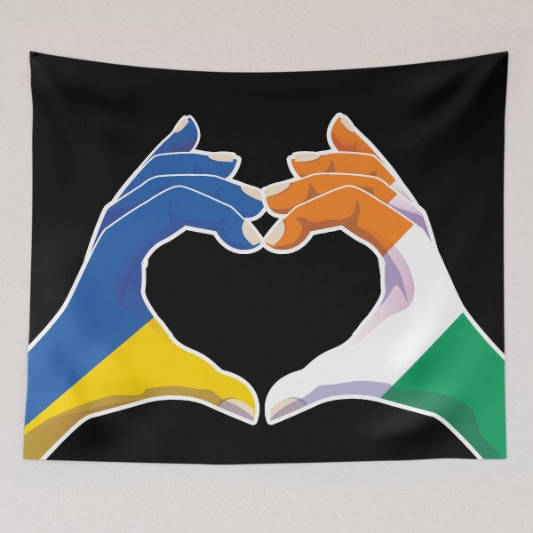 Item preview, Ivory Coast ivorian Ukraine Ukrainian Love Heart Peace designed and sold by FlagX.