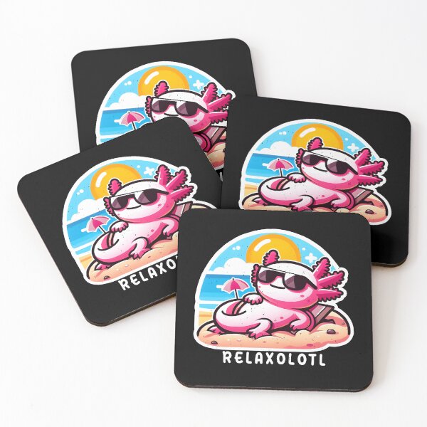 Item preview, Relaxolotl - Funny Axolotl Salamander Relaxing on a Beach and Enjoying the Sun  designed and sold by JUSTBEELEGANT.