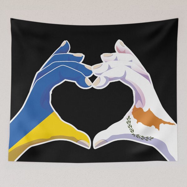 Item preview, Cyprus Cypriot Ukraine Ukrainian Love Heart Peace designed and sold by FlagX.