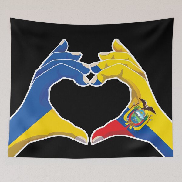 Item preview, Ecuador Ecuadorian Ukraine Ukrainian Love Heart Peace designed and sold by FlagX.
