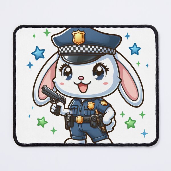 Item preview, cartoon rabbit wearing police costume designed and sold by MzulhilmiZam.