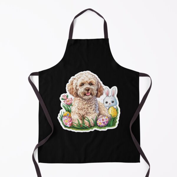 Item preview, Maltipoo with an Easter bunny among flowers and eggs designed and sold by DreamVibeShirt.