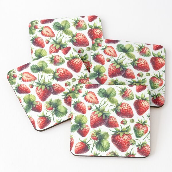 Item preview, Ripe Strawberries-repeating pattern designed and sold by Dominika Farkašová.