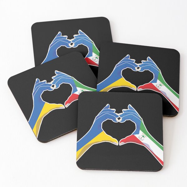 Item preview, Equatorial Guinea Equatoguinean Ukraine Ukrainian Love Heart Peace designed and sold by FlagX.