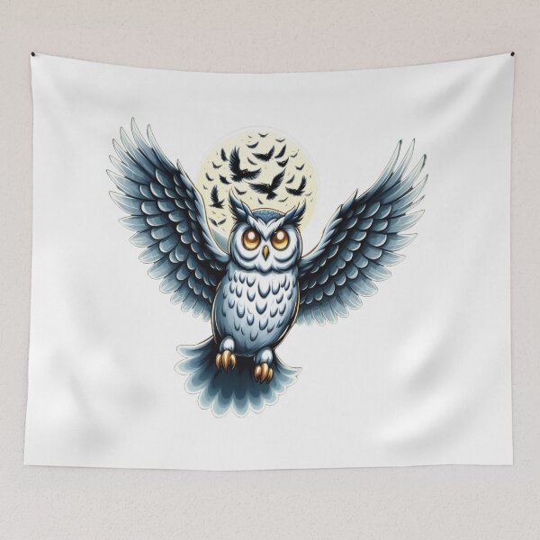 Item preview, An Owl ghost flies  designed and sold by NagalkarArtWork.
