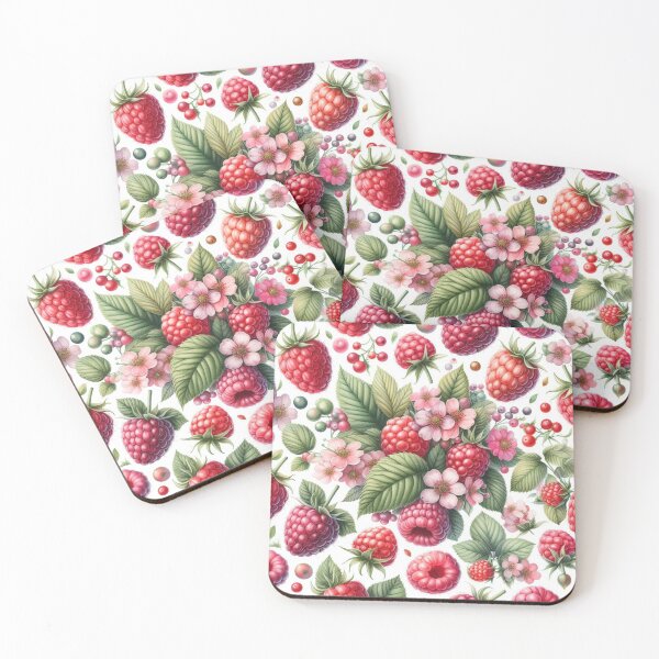 Item preview, Raspberry watercolor artwork-repeating pattern designed and sold by Dominika Farkašová.