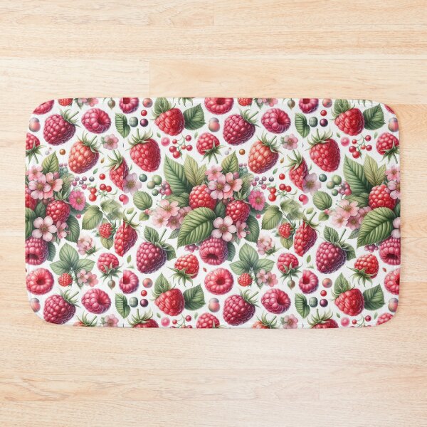 Item preview, Raspberry watercolor artwork-repeating pattern designed and sold by Dominika Farkašová.