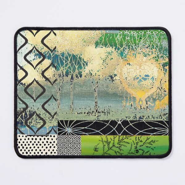Item preview, Beginning Abstract Patchwork Collage, Orange, Black, Green, Gold designed and sold by Sheree Burlington.
