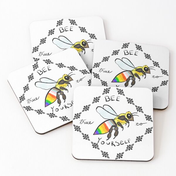 Item preview, Bee True to Yourself LGBTQIA+ Pride Bee designed and sold by Celeste Bocchicchio-Chaudhri.
