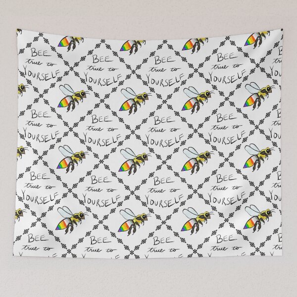 Item preview, Bee True to Yourself LGBTQIA+ Pride Bee designed and sold by Celeste Bocchicchio-Chaudhri.