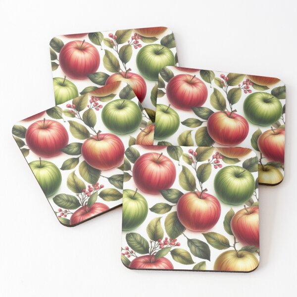 Item preview, Apple and leaf motif -repeating pattern designed and sold by Dominika Farkašová.