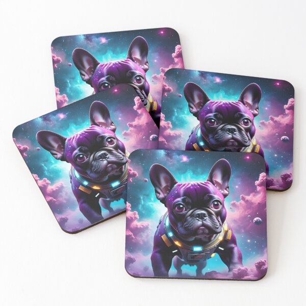Item preview, French Bulldog in space fantasy art pic Neon Punk style 2 designed and sold by PineappleBlend.
